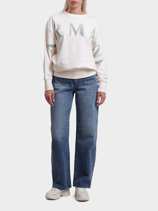 Свитшот Armani Exchange XW000495 AF12739 U1003 белый женский — купить в интернет-магазине Verdistore