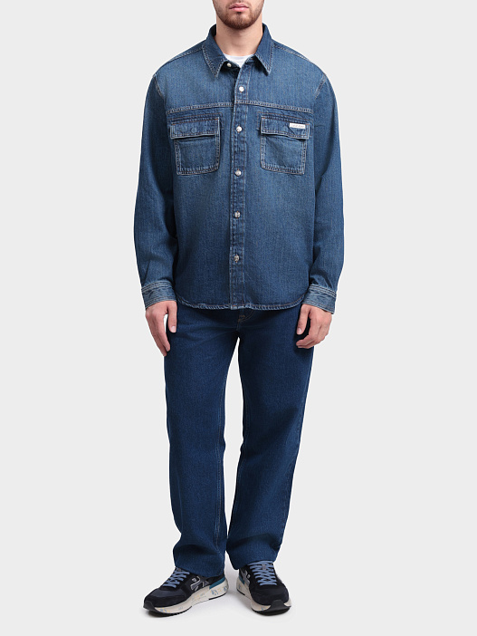 Рубашка Calvin Klein Jeans LV04RF904G XCY джинсовая мужская — купить в интернет-магазине Verdistore