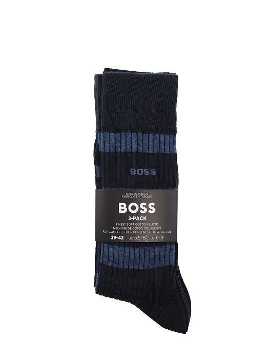 Носки Boss 50495978 401 темно-синие мужские с синими полосами — купить в интернет-магазине Verdistore