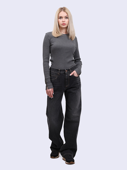 Джинсы Brunello Cucinelli MA095B1147 C8999 темно-серые женские — купить в интернет-магазине Verdistore