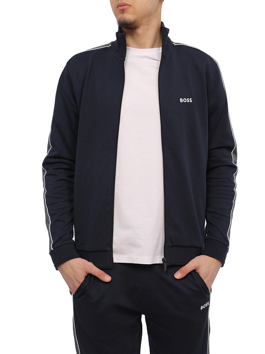 Костюм спортивный Boss 50511040 403 темно-синий мужской с лампасами — купить в интернет-магазине Verdistore