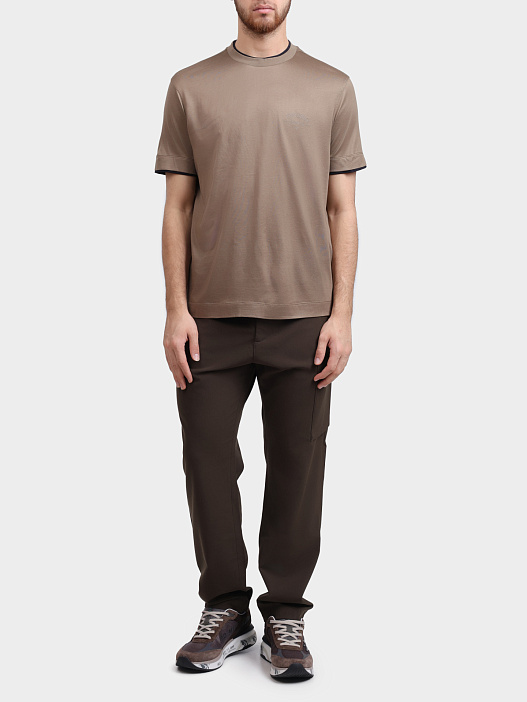 Футболка Emporio Armani EM002939 AF18312 U6189 бежевая мужская — купить в интернет-магазине Verdistore