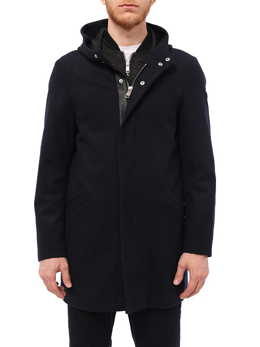Пальто Armani Exchange 6ZZL06 ZNQUZ темно-синее мужское с капюшоном — купить в интернет-магазине Verdistore