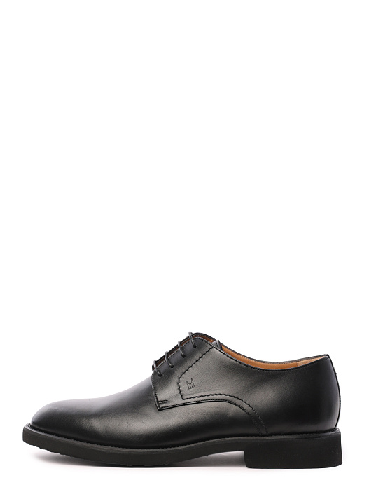 Дерби на высоком каблуке черные из гладкой кожи  — купить в интернет-магазине Verdistore