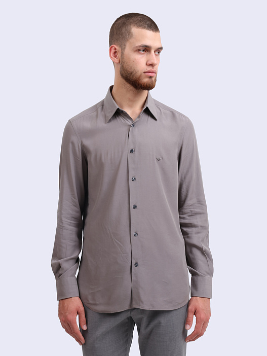 Рубашка Emporio Armani EM001537 AF14214 U6107 серая мужская — купить в интернет-магазине Verdistore