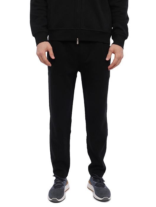 Брюки Brunello Cucinelli M0T353243G C101 черные мужские из хлопка — купить в интернет-магазине Verdistore