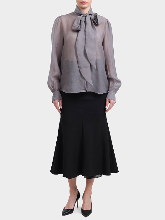 Блуза Hugo 50553205 063 серая женская с бантом — купить в интернет-магазине Verdistore