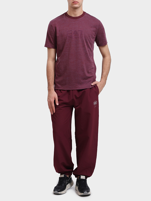 Футболка EA7 7M000755 AF13869 M5064 бордовая мужская — купить в интернет-магазине Verdistore