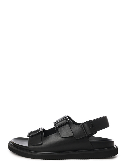 Сандалии черные с двумя широкими ремешками с пряжками — купить в интернет-магазине Verdistore