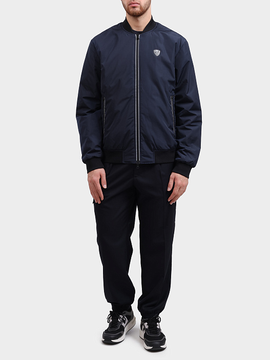 Ветровка EA7 8NPB12 PN7LZ мужская синяя с логотипом — купить в интернет-магазине Verdistore