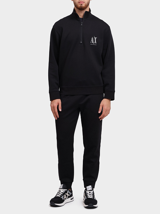 Свитшот Armani Exchange XM000370 AF10818 UC001 черный мужской с логотипом — купить в интернет-магазине Verdistore