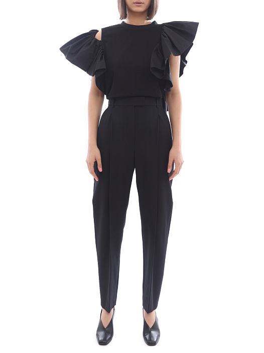 Брюки Alexander McQueen 682511-QJACA-1000 черные женские — купить в интернет-магазине Verdistore
