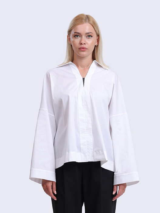 Рубашка Brunello Cucinelli M0091HD505 белая женская — купить в интернет-магазине Verdistore