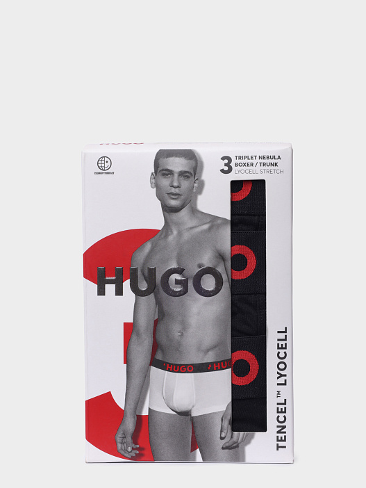 Трусы комплект из трех пар Hugo 10251602 01 50496723 001 с красным логотипом на поясе — купить в интернет-магазине Verdistore