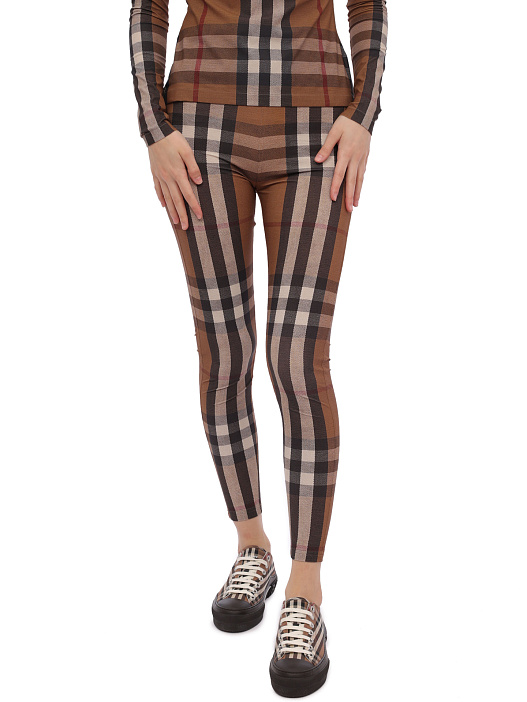 Леггинсы Burberry 8060866 A8894 коричневые женские — купить в интернет-магазине Verdistore