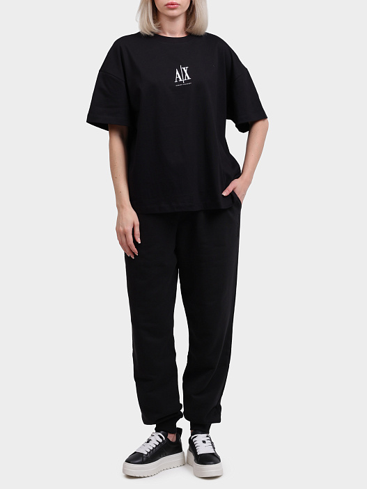 Брюки Armani Exchange 6DYP70 YJEEZ 1200 черные женские спортивные — купить в интернет-магазине Verdistore