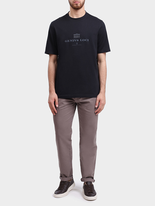 Футболка Brunello Cucinelli M0B138520 CKP88 черная мужская с принтом — купить в интернет-магазине Verdistore