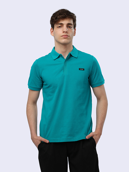 Поло Calvin Klein K10K112470 LEI бирюзовое мужское — купить в интернет-магазине Verdistore