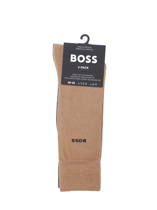 Носки Boss 50467709 261 бежевые мужские с логотипом — купить в интернет-магазине Verdistore