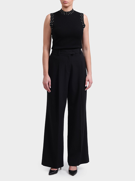 Брюки Liu-Jo BLACK LABEL CF5257 T054A 2222A черные женские прямого кроя — купить в интернет-магазине Verdistore