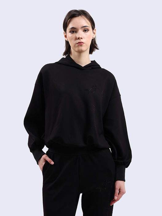 Худи Armani Exchange 6DYM84 YJEZZ 1200 черное женское — купить в интернет-магазине Verdistore
