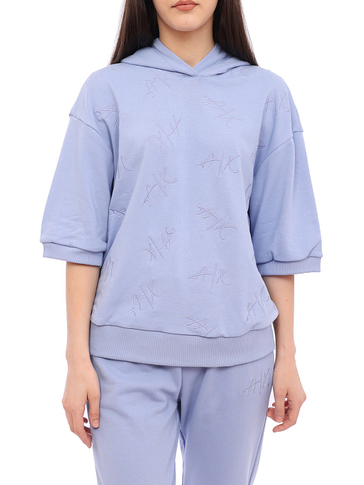 Толстовка Armani Exchange 3RYM73 YJDSZ 15CN голубая женская — купить в интернет-магазине Verdistore