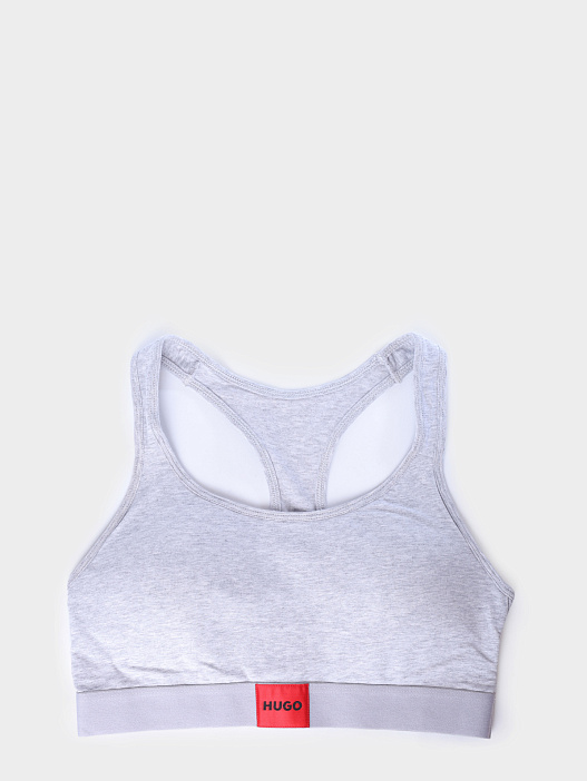 Топ Hugo BRALETTE PAD.RED LAB 10241852 01 50495869 033 спортивный женский серый — купить в интернет-магазине Verdistore