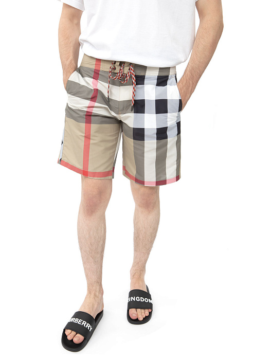 Шорты Burberry 8022647 бежевые мужские в клетку — купить в интернет-магазине Verdistore