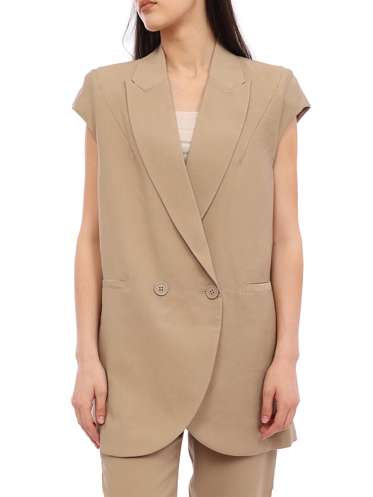 Жилет Armani Exchange 3RYQ10 YN6KZ 1780 бежевый женский удлинённый — купить в интернет-магазине Verdistore