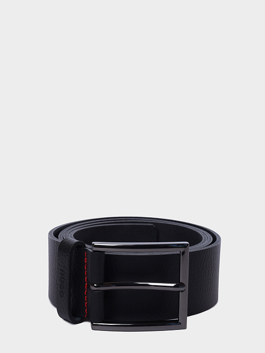 Ремень Hugo 50471562 002 черный мужской из кожи — купить в интернет-магазине Verdistore