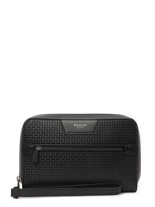 Клатч с ремнем-петлей черный кожаный — купить в интернет-магазине Verdistore